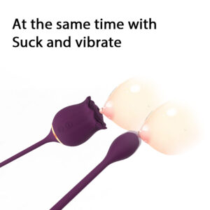 Double Pink Red Rose Vibrator For Women With Tongue Sucking Vibrator