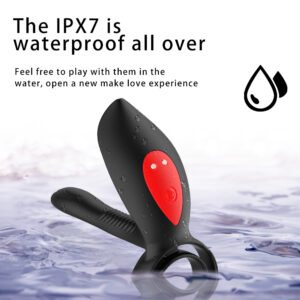 JX-SH001 Men's double ring wireless remote control prostate vestibular anal plug seminal ring G-point masturbation vibrator